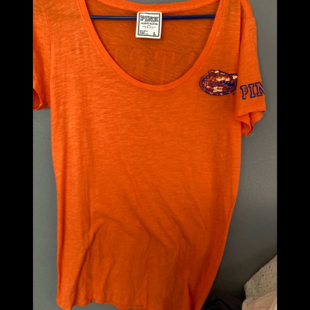 PINK FLORIDA GATORS SEQUENCE  LETTER TOP LG